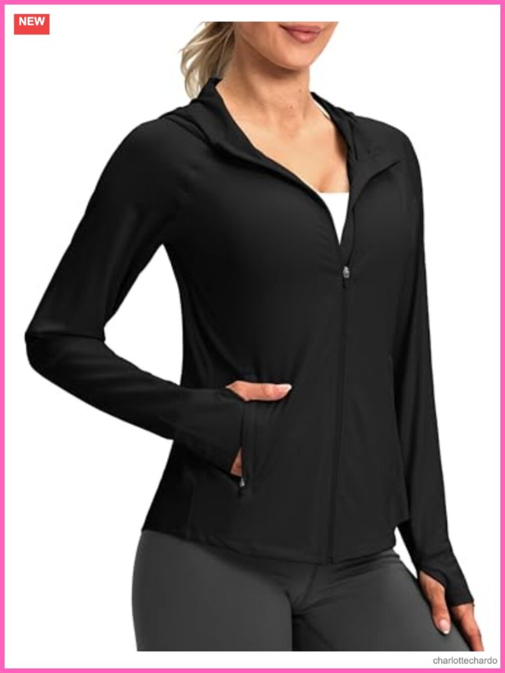 UPF 50+ Zip Up Sun Protection Hoodie Lightweight Long Sleeve Jacket